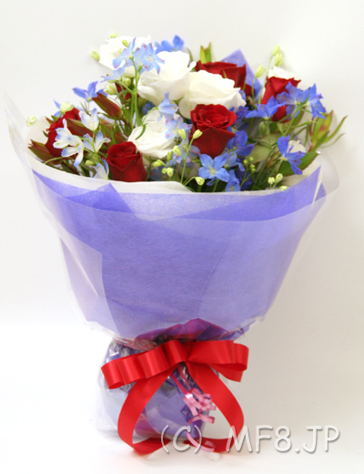 トリコロール/プレゼントの花/ブルーの花束