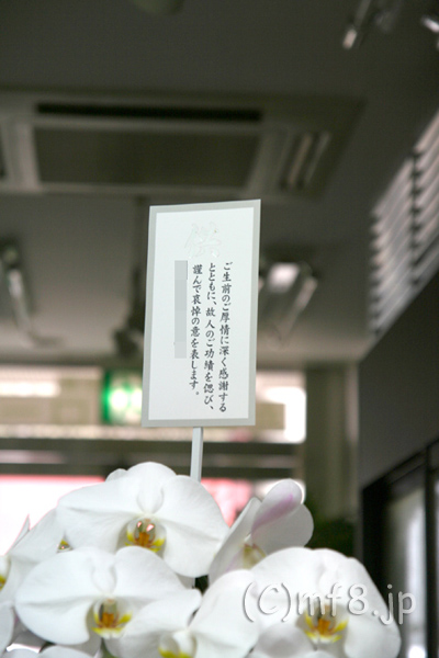 供花の胡蝶蘭につける名札