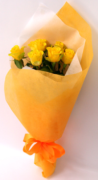 黄色いバラの花束/名古屋市内に当日配達します