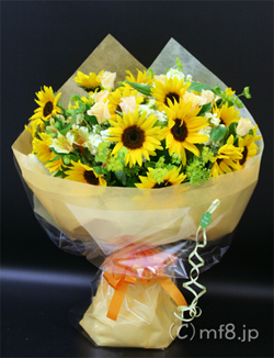 退職祝い/送別会の向日葵の花束/名古屋市内に当日配達します