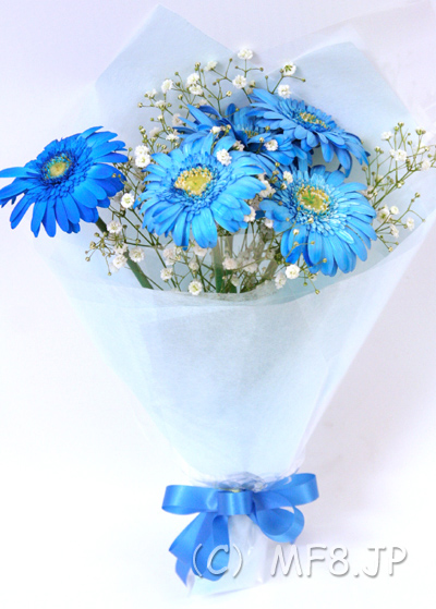 ターコイズブルー 水色の花束 名古屋の花屋 丸の内フローラ